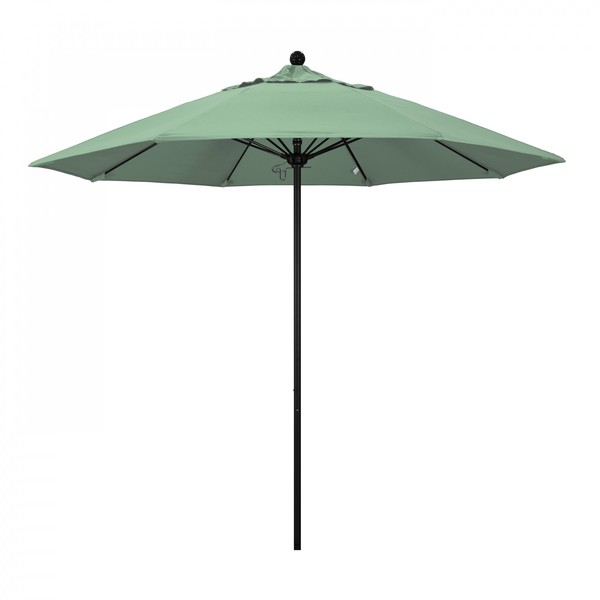 California Umbrella 9' Black Aluminum Market Patio Umbrella, Pacifica Spa 194061335826